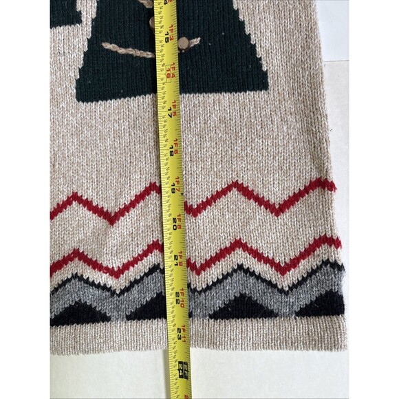 Vintage Ladies Crazy Horse Tan Pine Trees Winter Turtleneck Sweater Size M - Picture 6 of 7